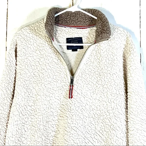 Southern Marsh Cream and Brown Appalachian Pile Fleece Pullover